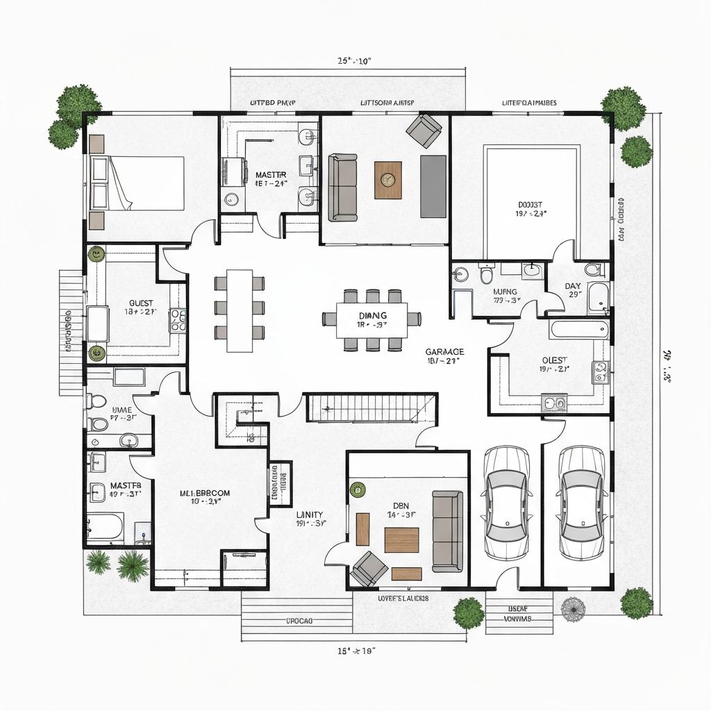 The Ranch Barndo V-118 detailed floor plan